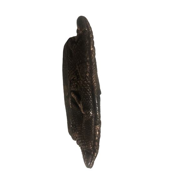 Lauren Merkin Brown Reptile Snakeskin Alligator Print Clutch - Picture 5 of 5